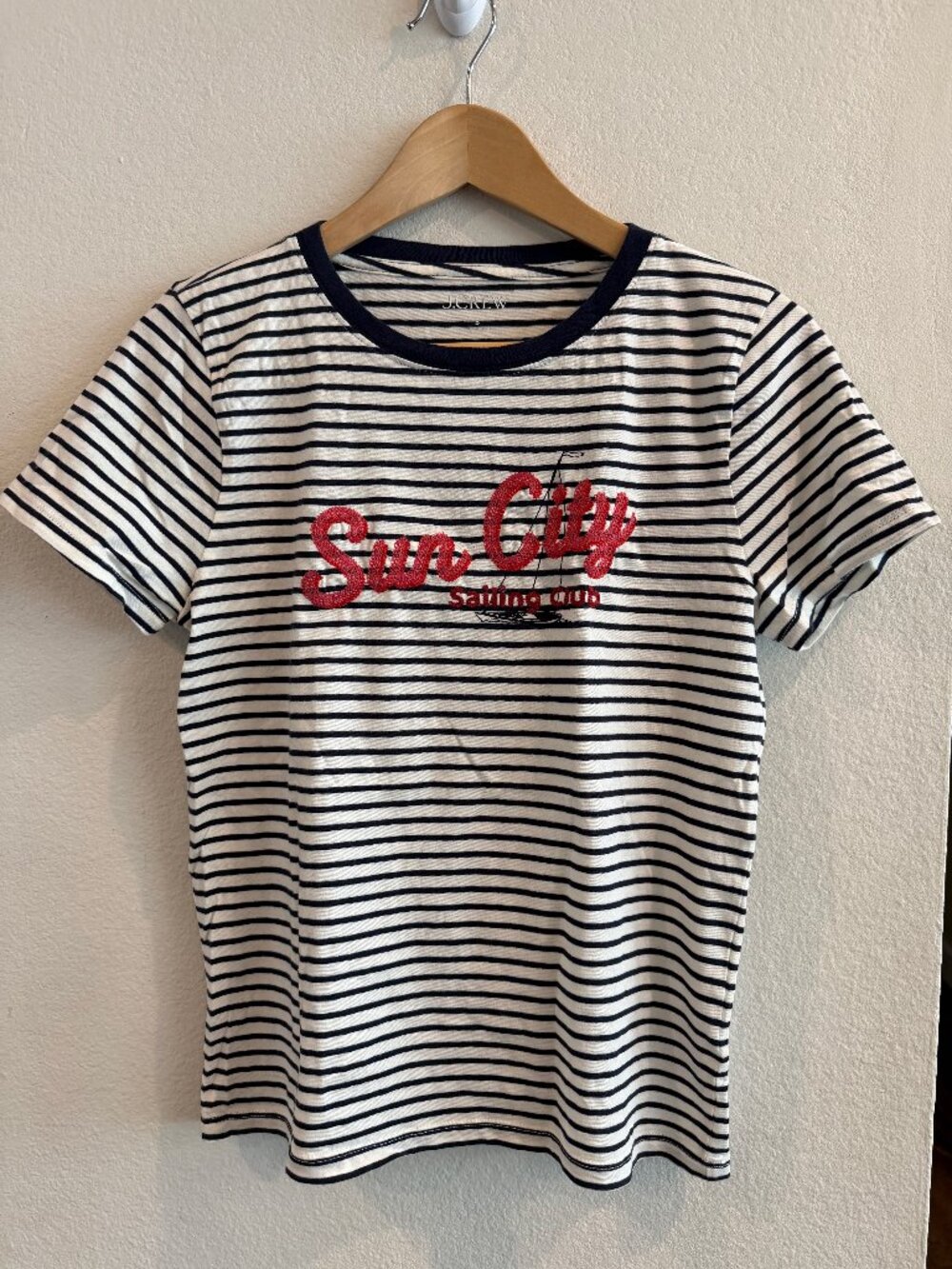 J.Crew Sun City Sailing Club Striped Tee Size S